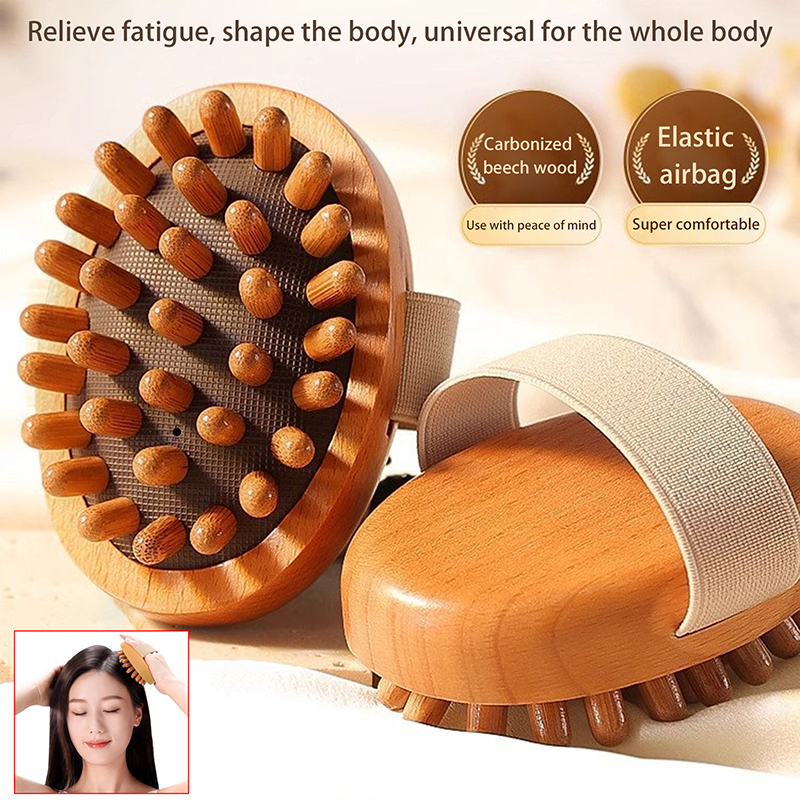 Dry Brush Body - Handheld Wooden Body Massage Brush Anti